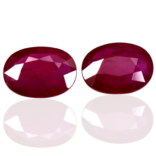 2.39 Cts Natural Top Red Ruby Gemstone Oval Cut Winza Tanzania Pair 8x6 mm Rare