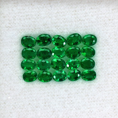 4.80 Cts Natural Rich Green Emerald Oval Cut Untreated Zambia Lot Loose 20 Pcs