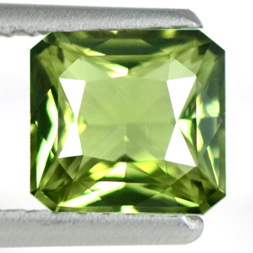 1.28 Cts Natural Green Sapphire Gemstone Emerald Cut Certified Unheated Srilanka