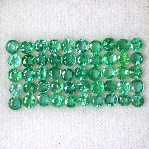7.78 Cts Natural Green Emerald Loose Gems Round Cut Lot Untreated Zambia 3.5 mm