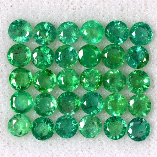 5.49 Cts Natural Top Green Emerald Round Cut Wholesale Lot !! Untreated Zambia