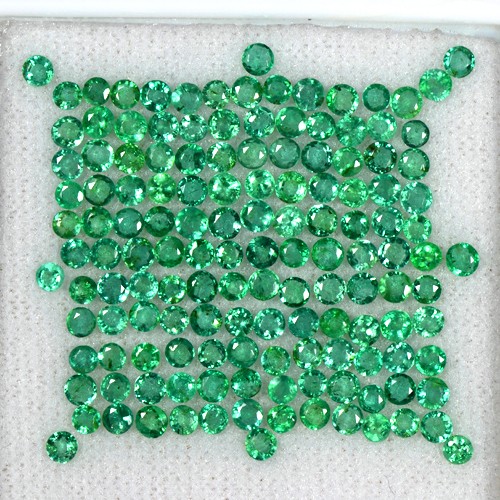 9.59 cts Natural Green Emerald Loose Gems Untreated Round Cut Lot Zambia 2.5 mm