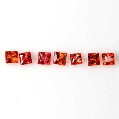 0.97 Cts Natural Gorgeous Red Sapphire Gems Square Cut Lot Oldmogok 2.4-2.6 mm
