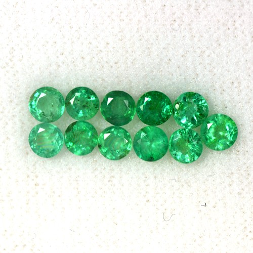 2.90 Cts Natural Top Green Emerald Round Cut Lot Loose Gem Zambia Untreated 4mm