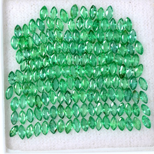 11.46 Cts Natural Flawless Lustrous Rich Green Marquise Cut Lot Zambia 4x2 mm