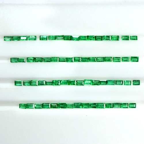 4.82 Cts Natural Lustrous Top Rich Green Baguette Cut Lot Zambia Loose 3x2 mm