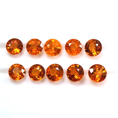 8.42 Cts Fanta Orange Mandarin Spessartite Garnet Round Cut Lot Namibia 5.5mm