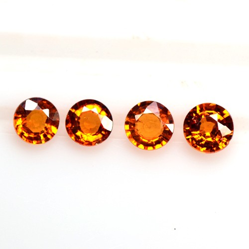 1.68 Cts Fanta Orange Mandarin Spessartite Garnet Round Lot Namibia 4 upto 4.5mm