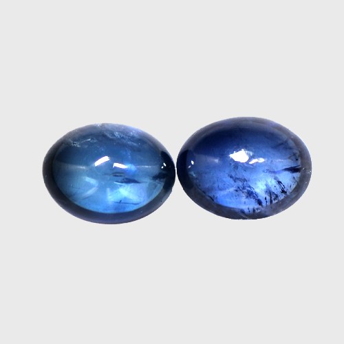 3.62 Cts Natural Top Royal Blue Sapphire Loose Gemstone Oval Cabochon Pair 8x6mm