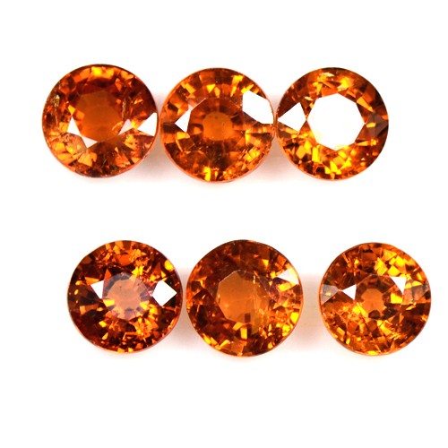 3.83 Cts Real Fanta Orange Mandarin Spessartite Garnet Round Lot Namibia 4.5 mm