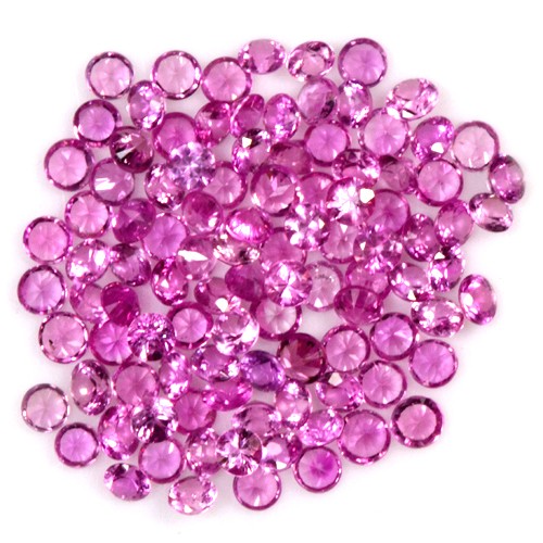 6.68 Cts Natural Top Color Rose Pink Sapphire Diamond Cut Round Lot 2 upto 2.5mm