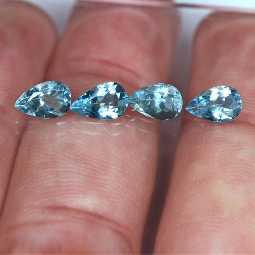 2.72 Cts Natural Excellent Aqua Blue AquaMarine Pear Cut Lustrous Nigeria Gem