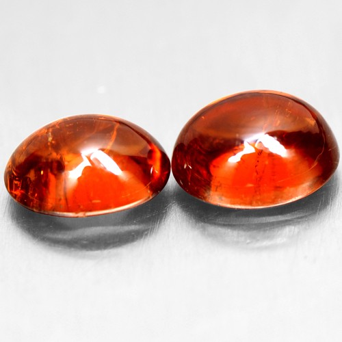 4.35 Cts Natural Orange Mandarin Spessartite Garnet Oval Cab Pair Namibia 8x6mm