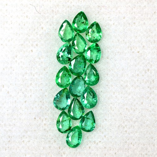 1.72 Cts Natural Lustrous Top Green Emerald Pear Cut Lot Zambia Untreated Gems