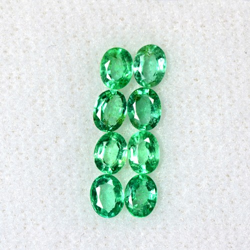 1.54 Cts Natural Lustrous Top Green Emerald Oval Cut Lot Zambia 4x3 mm Loose Gem