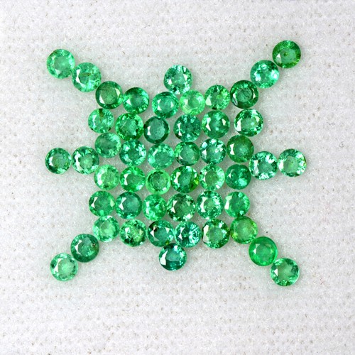 3.60 Cts Natural Lustrous Top Green Emerald Round Cut Lot Zambia Loose Gemstone