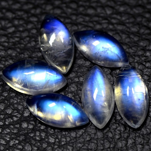 13.46 Cts Natural Blue Fire Rainbow Moonstone Marquise Lot 12x6 mm Indo-Bihar