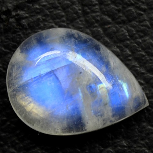 8.53 Cts Natural Unheated White Rainbow Moonstone Pear Cabochon Indo-Bihar Gems