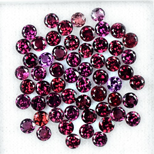 18.50 Cts Natural Top Rhodolite Garnet Round Cut Lot Madagascar Gemstone 4 mm