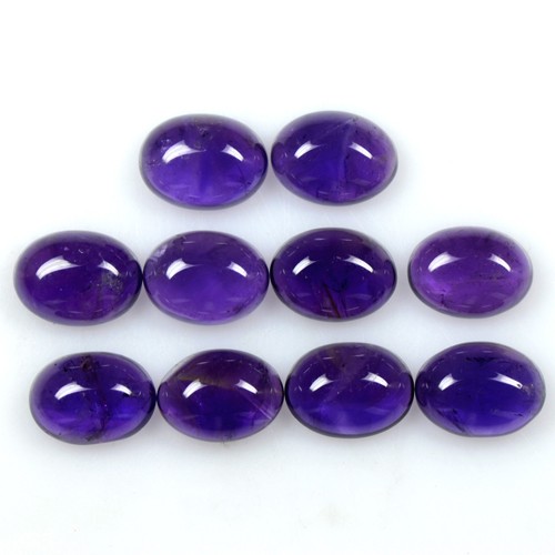 11.92 Cts Natural Top Purple Amethyst Oval Cabochon Lot Africa 8 x 6 mm Gemstone