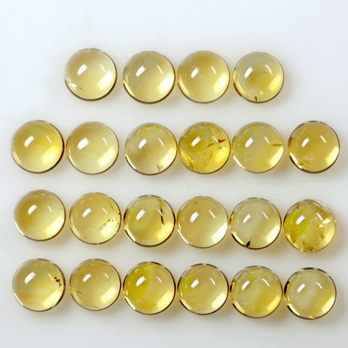 21.00 Cts Natural Top Golden Orange Citrine Round Cabochon Lot Brazil Size 6 mm