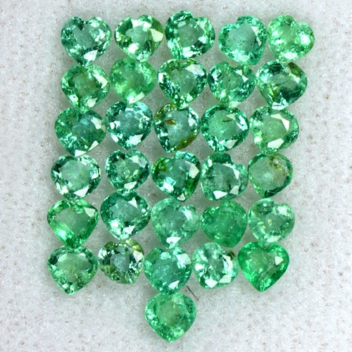 3.92 Cts Natural Top Green Emerald Loose Fine Gemstone Heart Cut Lot 3 mm Zambia