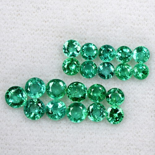 5.53 Cts Natural Fine Emerald Untreated Gemston Round Cut 3.5 upto 4.7 mm Zambia