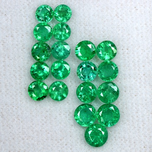 5.32 Cts Natural Fine Emerald Untreated Gemstone Round Cut 3.8 upto 4.6 mm Zambia