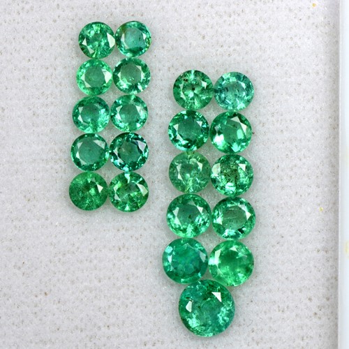 5.66 Cts Natural Fine Emerald Untreated Gemstone Round Cut 3.7 upto 5.7 mm Zambia