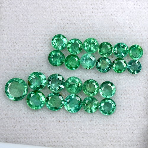 6.43 Cts Natural Fine Emerald Untreated Gemstone Round Cut 3.7 upto 5.7 mm Zambia