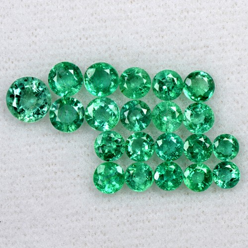 5.44 Cts Natural Top Emerald Loose Gemston 17 Pcs Untreated Round Cut Lot Zambia