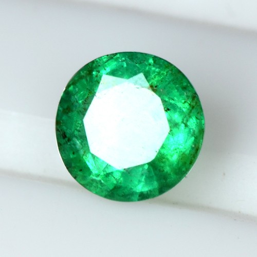 0.65 Cts Natural Amazing Rich Green Emerald Zambia Round Cut Untreated Gemstone