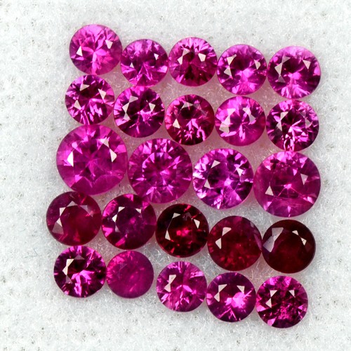 2.40 Cts Natural Red Ruby Round Diamond Cut Lot 2.5 upto 3.5 mm Loose Oldmogok
