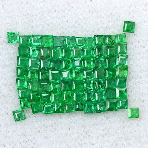 2.17 Cts Natural Top Emerald Loose Gemstone 1.5 upto 2 mm Square Cut Lot Zambia