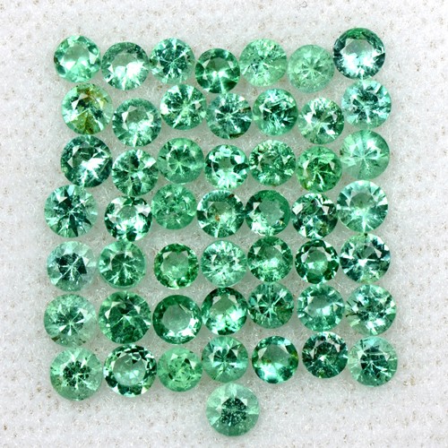 2.72 Cts Natural 2.5 mm Emerald Loose Fine Gemstone Round Diamond Cut Lot Zambia