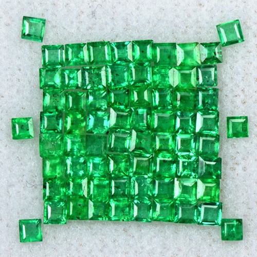 2.19 Cts Natural 1.5 upto 2 mm Emerald Gemstone Top Green Square Cut Lot Zambia