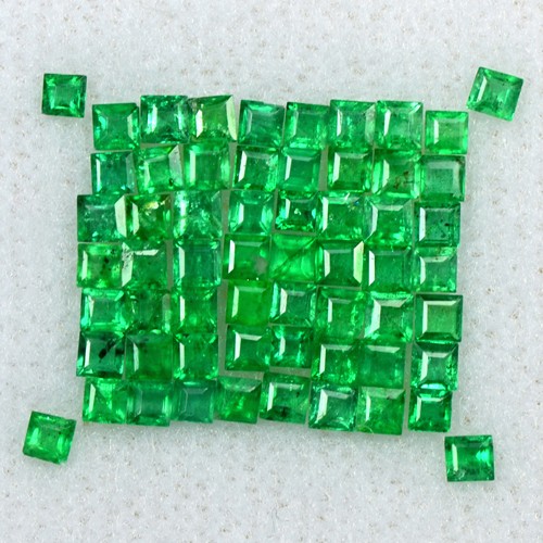2.03 Cts Natural 1.5 upto 2 mm Emerald Gemstone Top Green Square Cut Lot Zambia