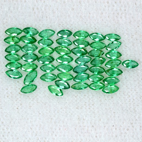 3.25 Cts Natural 4x2 mm Emerald Loose 50 Pcs Gemstone Marquise Cut Lot Zambia