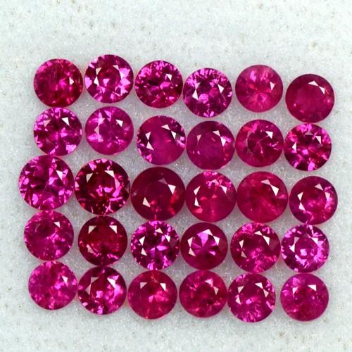 3.57 Cts Natural Ruby Diamond Round Cut Lot 3 mm Oldmogok 20 Pcs Loose Gemstone