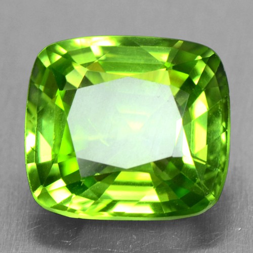 4.34 Cts Natural AAA+ Top Green Peridot Loose Gemstone Cushion Cut Burma Video