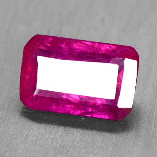 0.76 Cts Natural Lovely Blood Red Ruby Gemstone Square Cut 6.5x4 mm Burma Video