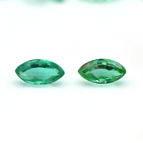 Natural Top Fine Rich Green Emerald Marquise Cut 80 Pcs 7.17 Cts 4x2 mm Zambia