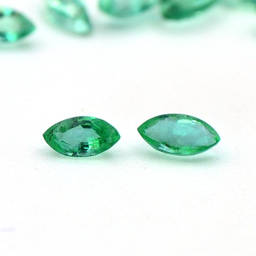Natural Top Fine Rich Green Emerald Marquise Cut 80 Pcs 4.33 Cts 3.5x2 mm Zambia