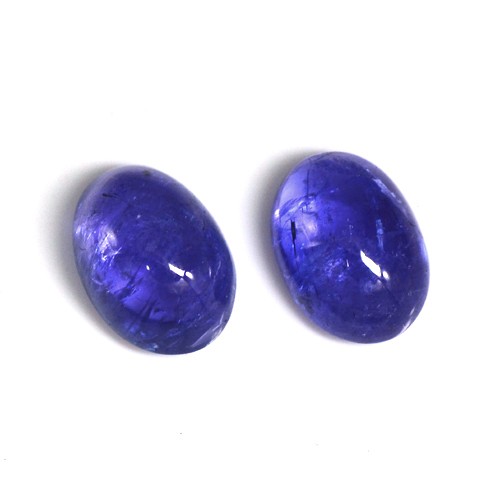 16.66 Cts Natural Blue Tanzanite Pair Oval Cabochon Flawless Gemstone Tanzania