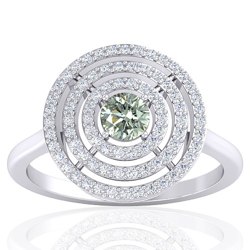 14K White Gold 0.29 cts Diamond Stone Diamond Engagement Designer Fine Jewelry Ring