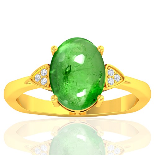 18K Yellow Gold 3.75 cts Tsavorite Gemstone Diamond Cocktail Women Fine Jewelry Ring