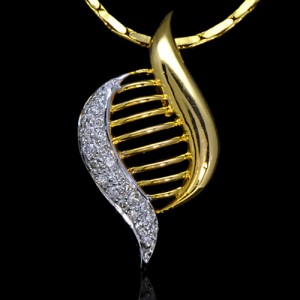 14k Pure Yellow Gold Natural Top 0.46 Carat Diamonds Ladies Pendant With Chain