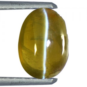 1.87 Cts Natural Rare Apple Green Chrysoberyl Cat's Eye Oval Certified Unheated