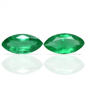 1.32 Cts Natural Green Emerald Unheated Gems Marquise Cut Pair Zambia 2 Pcs