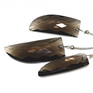 39.70 Cts Natural Top Brown Smoky Quartz Drill Faceted Fancy Cut Set Brazil